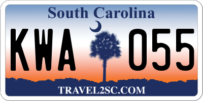 SC license plate KWA055