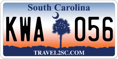 SC license plate KWA056