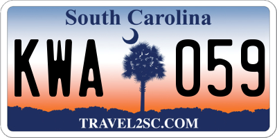 SC license plate KWA059