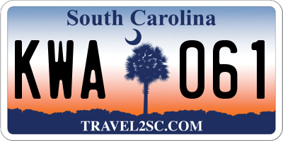 SC license plate KWA061