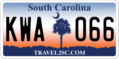 SC license plate KWA066