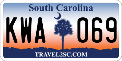 SC license plate KWA069