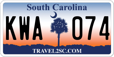 SC license plate KWA074