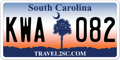 SC license plate KWA082