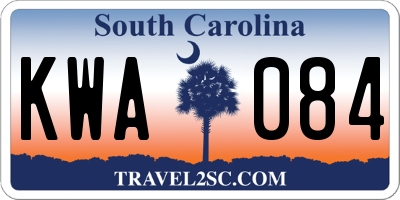 SC license plate KWA084