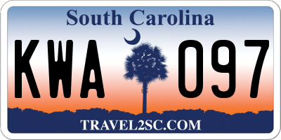 SC license plate KWA097