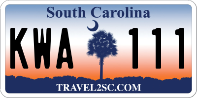 SC license plate KWA111