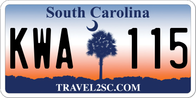 SC license plate KWA115