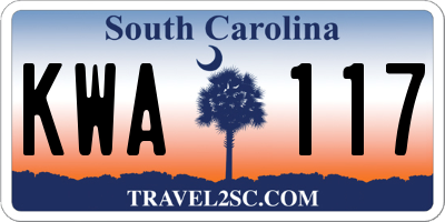 SC license plate KWA117