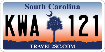 SC license plate KWA121