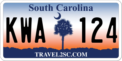 SC license plate KWA124