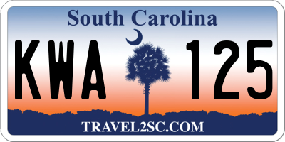 SC license plate KWA125