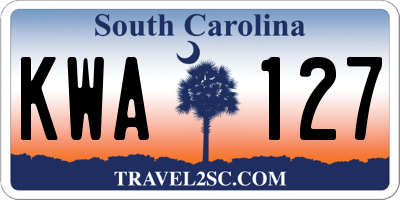SC license plate KWA127