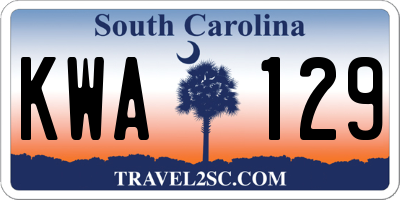 SC license plate KWA129
