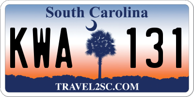 SC license plate KWA131