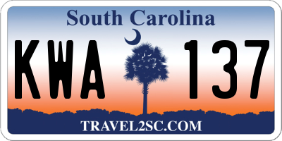SC license plate KWA137