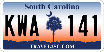SC license plate KWA141