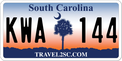 SC license plate KWA144