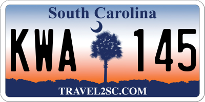 SC license plate KWA145