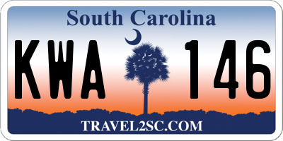 SC license plate KWA146