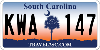 SC license plate KWA147