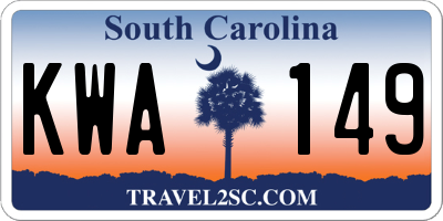 SC license plate KWA149