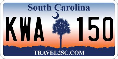 SC license plate KWA150