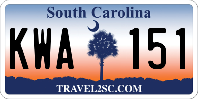 SC license plate KWA151