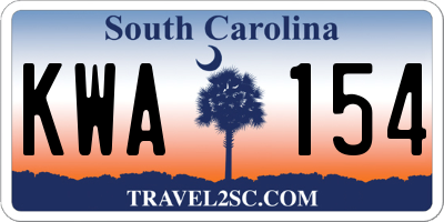 SC license plate KWA154