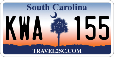 SC license plate KWA155