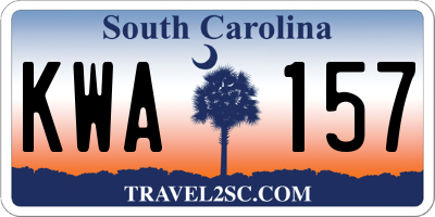 SC license plate KWA157