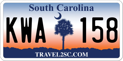 SC license plate KWA158