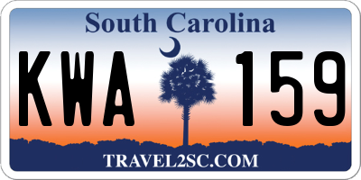 SC license plate KWA159