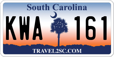 SC license plate KWA161