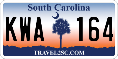 SC license plate KWA164
