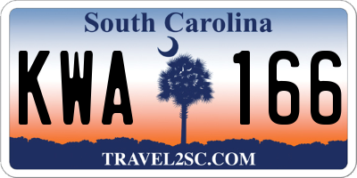 SC license plate KWA166