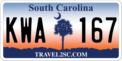 SC license plate KWA167