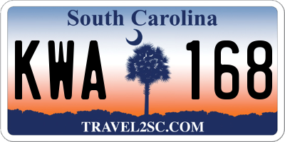 SC license plate KWA168