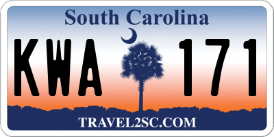 SC license plate KWA171