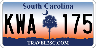 SC license plate KWA175