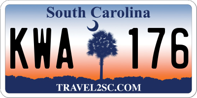SC license plate KWA176