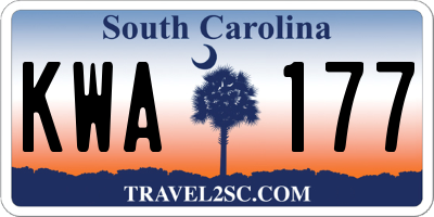 SC license plate KWA177