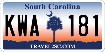 SC license plate KWA181