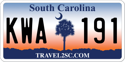 SC license plate KWA191