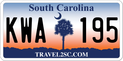 SC license plate KWA195