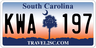SC license plate KWA197
