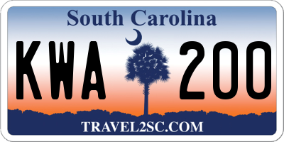SC license plate KWA200