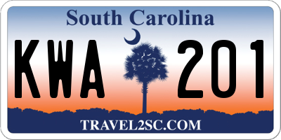 SC license plate KWA201