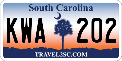 SC license plate KWA202