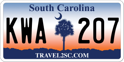 SC license plate KWA207